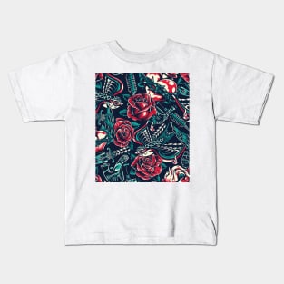 Roses Garden with Leaves Mini Skirt Kids T-Shirt